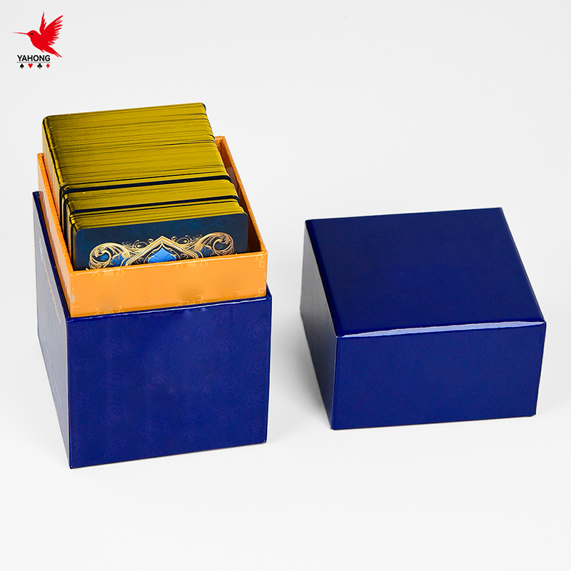 Cartes à jouer de jeu de Tarot Oracle à bord doré, imprimées sur mesure, cartes de Tarot en plastique personnalisées avec Logo personnalisé