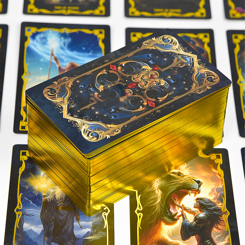 Oracle Deck – cartes à jouer de Tarot dorées et dorées, 78 cartes de haute qualité, avec Logo personnalisé, boîte magnétique, cartes de Tarot en papier imprimé